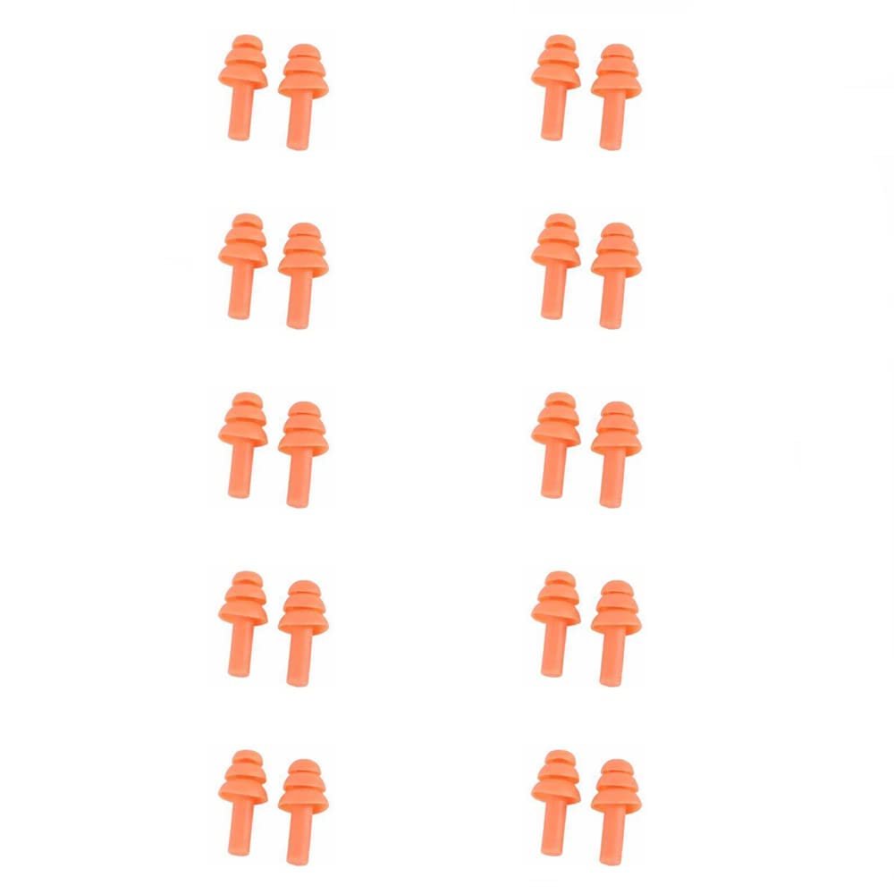 SEIWEI 10 Pairs Silicone Earplugs Ear Plugs Anti Noise Snore Noise Reduction for for Swimming Working Sleeping Waterproof Christmas Tree Shape (Orange)