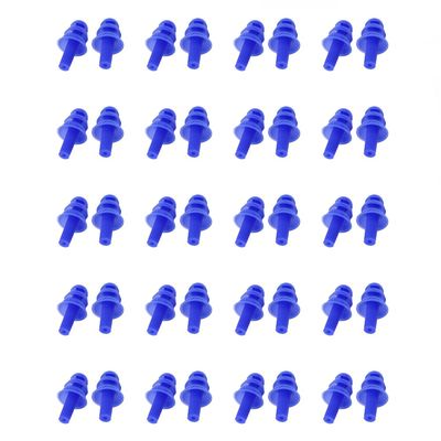 SEIWEI 20 Pairs Silicone Earplugs Ear Plugs Anti Noise Snore Noise Reduction for for Swimming Working Sleeping Waterproof Christmas Tree Shape (Blue)