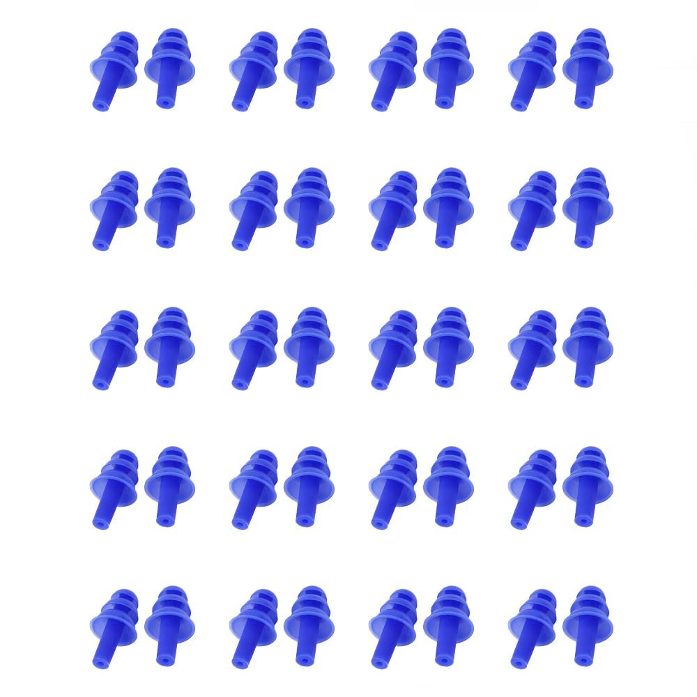 SEIWEI 20 Pairs Silicone Earplugs Ear Plugs Anti Noise Snore Noise Reduction for for Swimming Working Sleeping Waterproof Christmas Tree Shape (Blue)