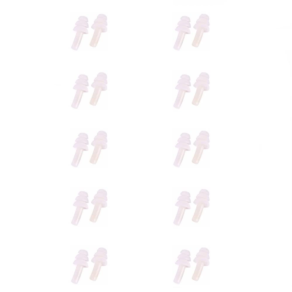 SEIWEI 10 Pairs Silicone Earplugs Ear Plugs Anti Noise Snore Noise Reduction for for Swimming Working Sleeping Waterproof Christmas Tree Shape (White)