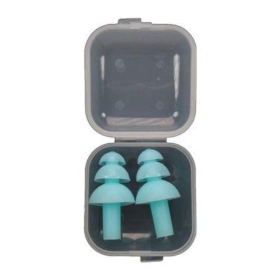 SEIWEI 1 Pair Silicone Earplugs Ear Plugs Anti Noise Snore Noise Reduction for for Swimming Working Sleeping Waterproof Christmas Tree Shape (Lake Blue)
