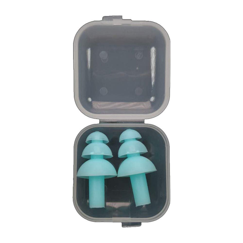 SEIWEI 1 Pair Silicone Earplugs Ear Plugs Anti Noise Snore Noise Reduction for for Swimming Working Sleeping Waterproof Christmas Tree Shape (Lake Blue)