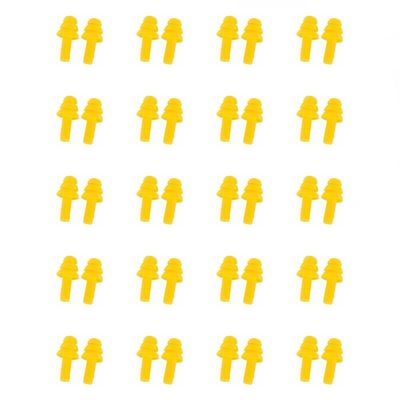 SEIWEI 20 Pairs Silicone Earplugs Ear Plugs Anti Noise Snore Noise Reduction for for Swimming Working Sleeping Waterproof Christmas Tree Shape (Yellow)