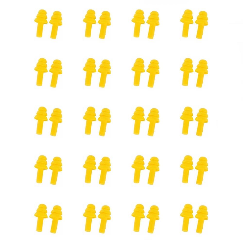 SEIWEI 20 Pairs Silicone Earplugs Ear Plugs Anti Noise Snore Noise Reduction for for Swimming Working Sleeping Waterproof Christmas Tree Shape (Yellow)