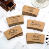 Eaasty 50 Pack Funny Printed Coffee Sleeves Disposable Corrugated Coffee Cup Sleeves 12-20 oz Kraft Paper Cup Heat Insulation Covers for Hot Chocolate Cocoa Tea Cold Beverage view 3