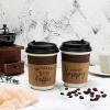 Eaasty 50 Pack Funny Printed Coffee Sleeves Disposable Corrugated Coffee Cup Sleeves 12-20 oz Kraft Paper Cup Heat Insulation Covers for Hot Chocolate Cocoa Tea Cold Beverage view 4