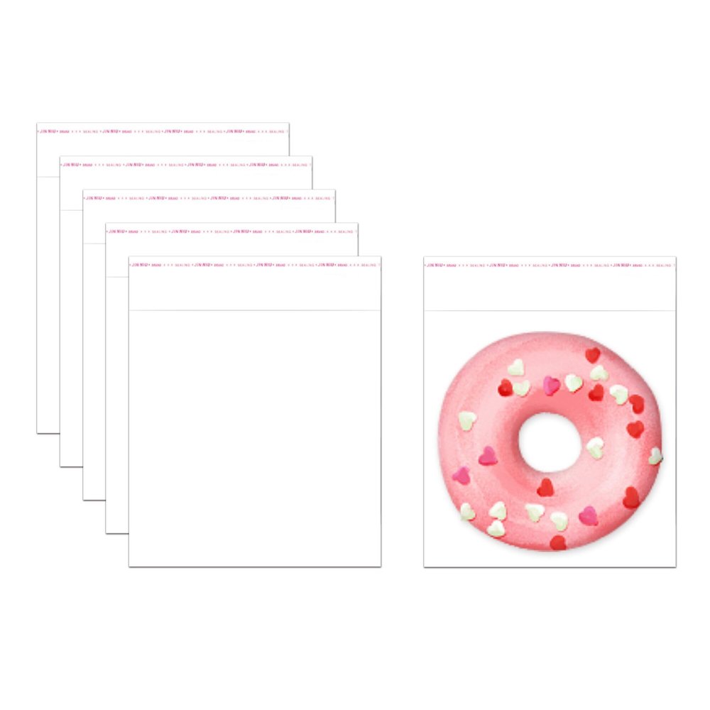 5x5" Self-Sealing Cellophane Bags 300pcs Self Adhesive Cello Bags 2mil Clear Resealable OPP Plastic Bags for Soap Cards Snacks Bakery Cookie Candy Food Treat Favor Lye Bread