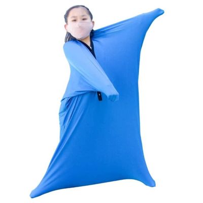 Autism Full Body Sock Sensory Sack for Teens & Kids Elastic Cozy Body Pods Compression Full Body Wrap to Relieve Stress, Anxiety, Sensory Integration (Color : Blue, Size : Medium)