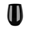 PLASTICPRO 6 Pack Black Plastic Wine Glasses Stemless Disposable 12 oz BPA Free Shatterproof Plastic Wine Cups Wine Glasses for Parties view 3