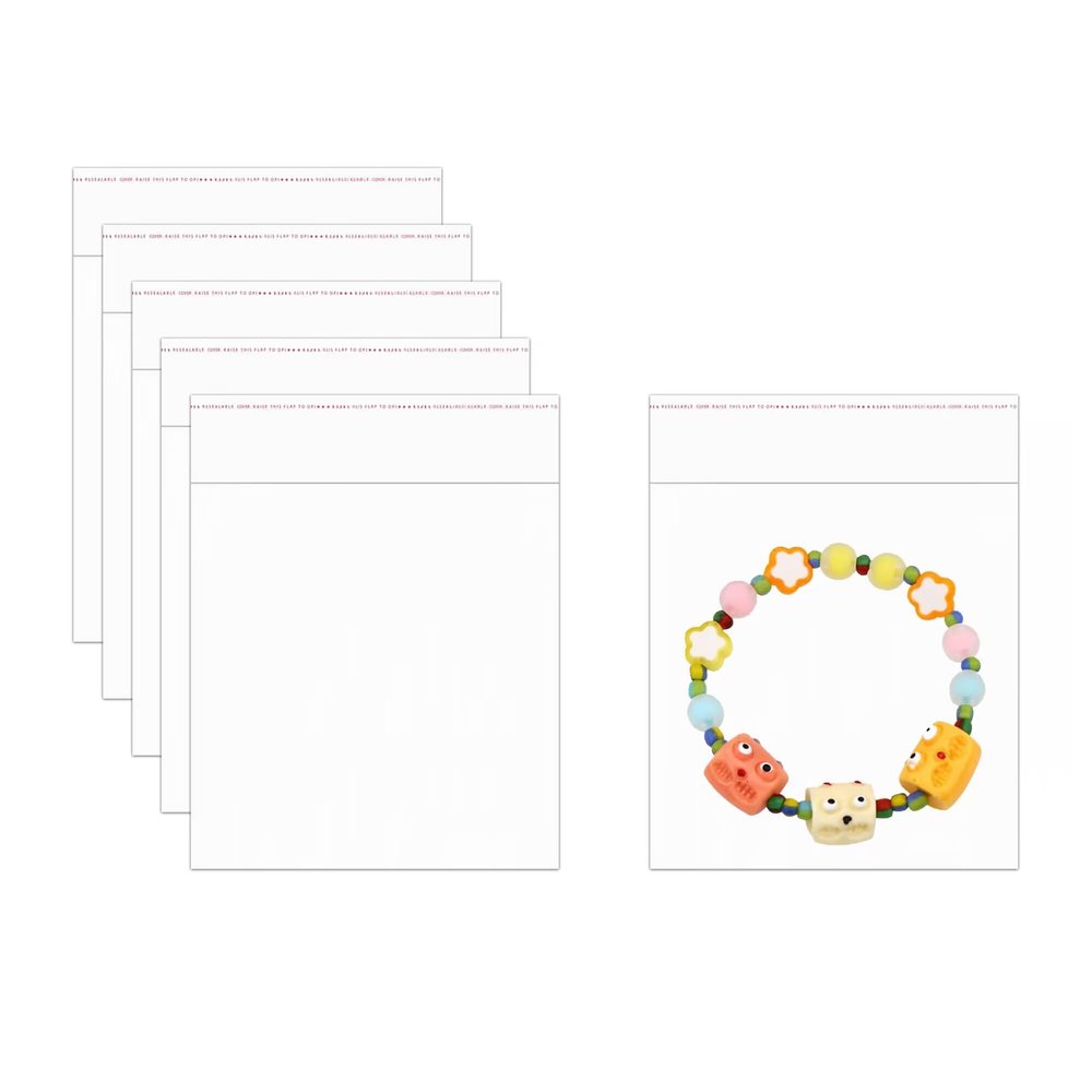 Square Cello Bags 4x4" 300pcs Self Adhesive Plastic Bag Clear Resealable Cellophane Bags 2mil for Cookie Bakery Candy Snacks Soap Jewelry Earrings Treat