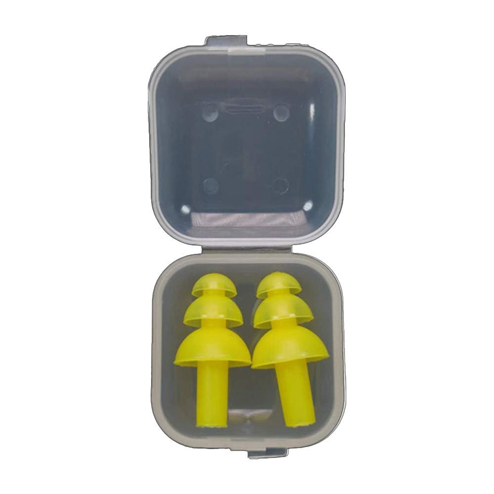 SEIWEI 1 Pair Silicone Earplugs Ear Plugs Anti Noise Snore Noise Reduction for for Swimming Working Sleeping Waterproof Christmas Tree Shape (Yellow)