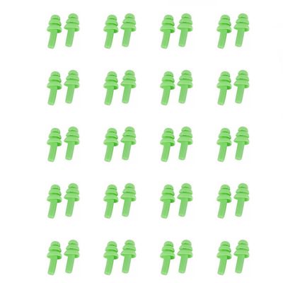SEIWEI 20 Pairs Silicone Earplugs Ear Plugs Anti Noise Snore Noise Reduction for for Swimming Working Sleeping Waterproof Christmas Tree Shape (Green)