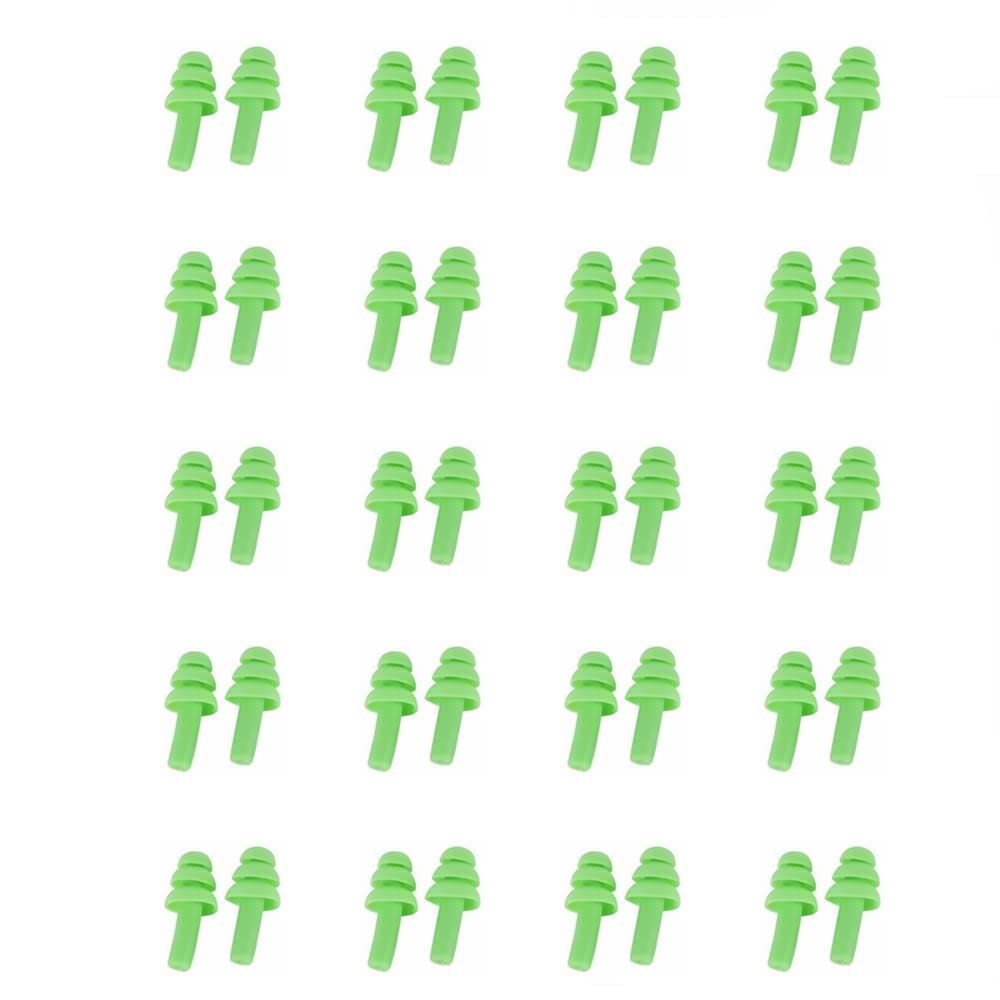 SEIWEI 20 Pairs Silicone Earplugs Ear Plugs Anti Noise Snore Noise Reduction for for Swimming Working Sleeping Waterproof Christmas Tree Shape (Green)