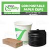 12 oz Compostable Paper Cups with Black Dome Lids and Sleeves - Biodegradable Disposable White Paper Coffee Cups PLA Lined - Eco-friendly Hot and Cold Drinking Cups (50) view 4