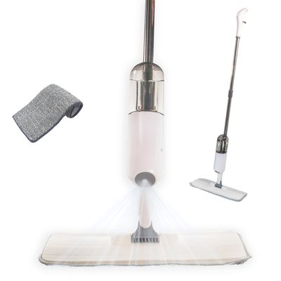 360 Microfiber Rotatable Spray Mop - Rotatable & Adjustable - Wet Or Dry Floor Cleaning - 410ML Water Tank Sprayer, 2 Microfiber Reusable Pads & Kitchen Scrubber