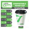 12 oz Compostable Paper Cups with Black Dome Lids and Wooden Stirrers - Biodegradable Disposable White Paper Coffee Cups PLA Lined - Eco-friendly Hot and Cold Drinking Cups (1000) view 2