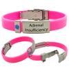 Medical Alert ID Bracelet Adrenal Insufficiency for Men and Women - Silicone ID Wristband - Choose Color and Adjustable Size 5.75" - 9.25" (Pink) view 1