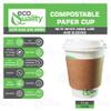 12 oz Compostable Paper Cups with White Dome Lids and Sleeves - Biodegradable Disposable White Paper Coffee Cups PLA Lined - Eco-friendly Hot and Cold Drinking Cups (100) view 2