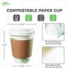 12 oz Compostable Paper Cups with White Dome Lids and Sleeves - Biodegradable Disposable White Paper Coffee Cups PLA Lined - Eco-friendly Hot and Cold Drinking Cups (500) view 3