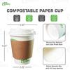 12 oz Compostable Paper Cups with White Dome Lids and Sleeves - Biodegradable Disposable White Paper Coffee Cups PLA Lined - Eco-friendly Hot and Cold Drinking Cups (1000) view 3