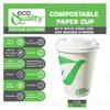 12 oz Compostable Paper Cups with White Dome Lids and Wooden Stirrers - Biodegradable Disposable White Paper Coffee Cups PLA Lined - Eco-friendly Hot and Cold Drinking Cups (50) view 2
