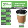 12 oz Compostable Paper Cups with Black Dome Lids and Sleeves - Biodegradable Disposable White Paper Coffee Cups PLA Lined - Eco-friendly Hot and Cold Drinking Cups (1000) view 2