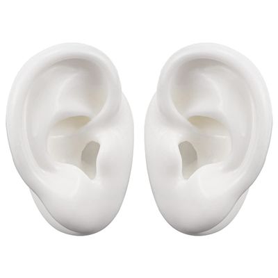 Silicone Ear Model Soft Fake Ear Acupuncture Practice Model Realistic Silicone Ear Mold for Jewelry Display Teaching Instruction (Medium)
