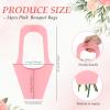 Sabary 24 Pcs Kraft Paper Flower Gift Bags Bouquet Bags with Handle Flowers Wrapping Gift Packaging Wrap Tote for Valentines Florist Wedding Party Home Decoration(Pink) view 2