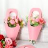 Sabary 24 Pcs Kraft Paper Flower Gift Bags Bouquet Bags with Handle Flowers Wrapping Gift Packaging Wrap Tote for Valentines Florist Wedding Party Home Decoration(Pink) view 4