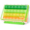 AUVON Moisture-Proof Monthly Pill Organizer, Large 28 Days Pill Box Case with Removable 4 Weeks Medication Organizer Rows, Travel-Friendly to Store Fish Oils, Vitamins, Supplements, Medications view 1