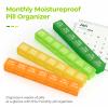 AUVON Moisture-Proof Monthly Pill Organizer, Large 28 Days Pill Box Case with Removable 4 Weeks Medication Organizer Rows, Travel-Friendly to Store Fish Oils, Vitamins, Supplements, Medications view 2