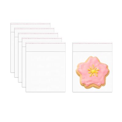 3x3'' Small Resealable Cello Bags 1000pcs Clear Self Adhesive Cellophane Bags Skinny Self Stick Glassine Baggies 2mil for Cookies Bakery Candies Soap Earrings Nuts Stickers