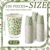 Panelee 100 Pieces 9 oz Christmas Paper Cups Christmas Holly Cups Disposable Paper Coffee Cup for Christmas Party Supplies Xmas Cups for Holidays Coffee Tea Cold Hot Drinks view 2