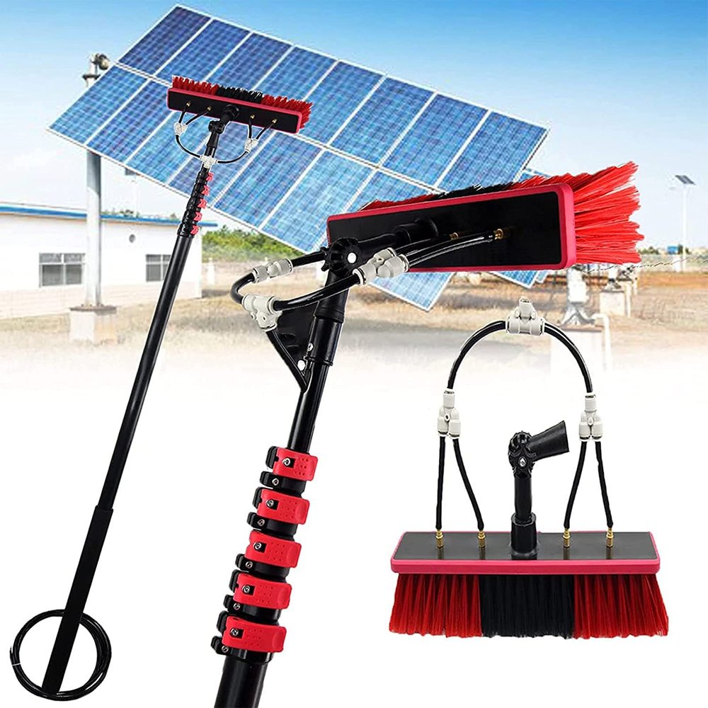 water fed pole kit window cleaning brush outdoor Telescopic Window Washing Equipment, Cleaning Photovoltaic And Solar Panels, Window Cleaning Pole, Multi Purpose Water Spray Brus (Size : 12FT/3.6M)