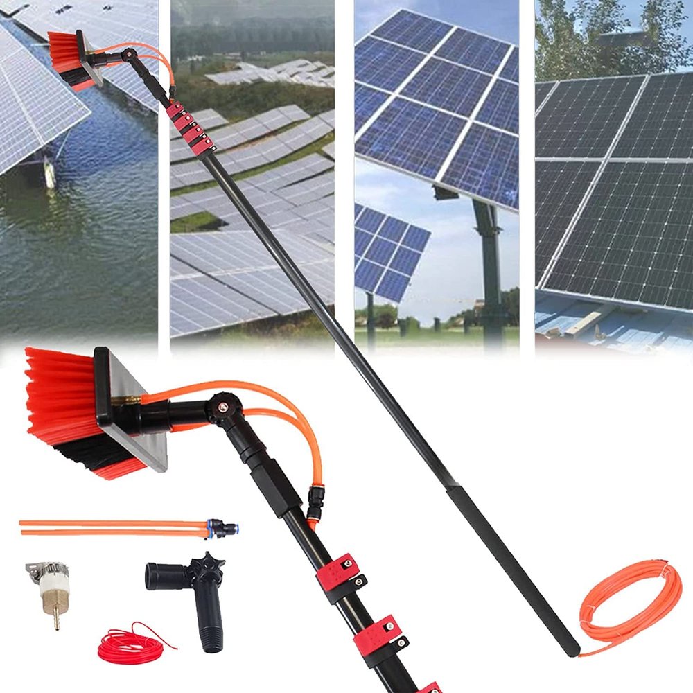 water fed pole kit window cleaning brush outdoor Solar Panel Cleaning Brush, Window Washing Equipment Extendable Cleaning Kit, 12-36ft Telescopic Water Fed Pole Brush Outdoor Window Cleaner