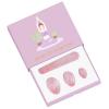Rose Quartz Yoni Egg Massage Stick Set Natural Pink Crystal Stone Love Eggs Drilled and Undrilled Egg Kegel Exercise Massager,Undrilled with Box view 1