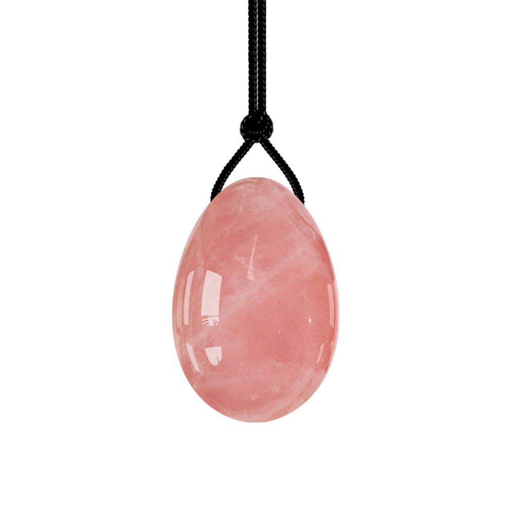 45X30mm Drilled Yoni Egg 16 Natural Materials Jade Eggs Massage Ball for Female Kegel Exercise,Rose Quartz Eggs