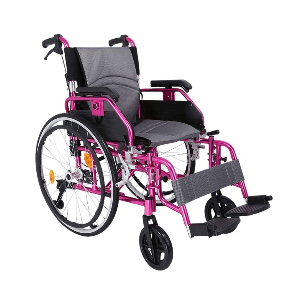 Wheelchair Ultralight Folding Transport Chair for Adults Outdoor Sports Portable Attendant Self Propelled Wheelchair Lightweight Mobility Device for The Elderly Disabled Can Bear 200kg wheelchairs