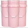 House Naturals 5 Gallon Pink Food Grade Plastic Storage Bucket (Pack of 3) Made in USA (Pink Buckets Without Lids) view 1