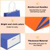 Fumete 24 Pack Kraft Paper Gift Bags with Tissues Papers Colorful Party Favor Bags with Handles for War Party Target Sign Birthday Wedding Baby Shower Supplies(Blue, Orange) view 3