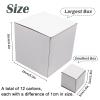 Cuyacili Prank Gift Boxes Nesting Gift Boxes Surprise Box White Carton Square Prank Box Funny Gag Gift for Weddings Anniversaries Birthday Packaging Presents 12 Nesting Cartons (1.9-6.3 Inch) view 3