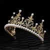 Shining Crown Cake Topper Metal Pearl Wedding Cake Topper Decor For Bridal Wedding Baby Shower Decorations Birthday Party Gold view 4