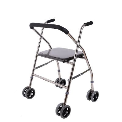 AoForce Move Trainer 4 Wheel - Lightweight Posterior Rollator Walker/Folds Easily - Easy to Carry, Kids, Teens with Special Needs/Cerebral Palsy-Front Swivel Wheels, Height Adjustable, Foldable