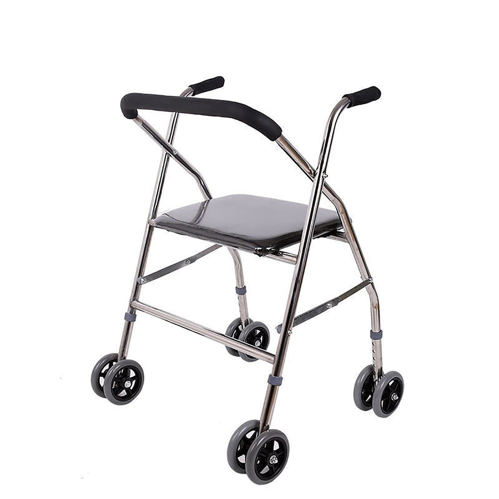 AoForce Move Trainer 4 Wheel - Lightweight Posterior Rollator Walker/Folds Easily - Easy to Carry, Kids, Teens with Special Needs/Cerebral Palsy-Front Swivel Wheels, Height Adjustable, Foldable