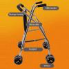 AoForce Move Trainer 4 Wheel - Lightweight Posterior Rollator Walker/Folds Easily - Easy to Carry, Kids, Teens with Special Needs/Cerebral Palsy-Front Swivel Wheels, Height Adjustable, Foldable view 4