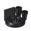175 PCS Black Party Supplies Disposable Dinnerware Set Plastic Plates and Paper Napkins Cups Silverware Serve 25 Sets for Birthday Bridal Shower Wedding Engagement Graduation Parties view 1