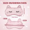 Haysandy 3 Pieces Sleep Mask for Kids Girls Cute Cat Sleeping Eye Cover Soft Mask Comfortable Funny Animal Night Eye Blindfold Cover for Kids Girls Women Home Travel(Silk Cat) view 2