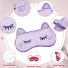 Haysandy 3 Pieces Sleep Mask for Kids Girls Cute Cat Sleeping Eye Cover Soft Mask Comfortable Funny Animal Night Eye Blindfold Cover for Kids Girls Women Home Travel(Silk Cat) view 3