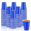 Lounsweer 100 Pack 16 Ounce Plastic Party Cups Heavy Duty Drinking Water Cups for Valentine Carnival St. Patrick's Day Holiday Festival Wedding Birthday Party Supplies(Blue) view 1