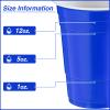 Lounsweer 100 Pack 16 Ounce Plastic Party Cups Heavy Duty Drinking Water Cups for Valentine Carnival St. Patrick's Day Holiday Festival Wedding Birthday Party Supplies(Blue) view 2